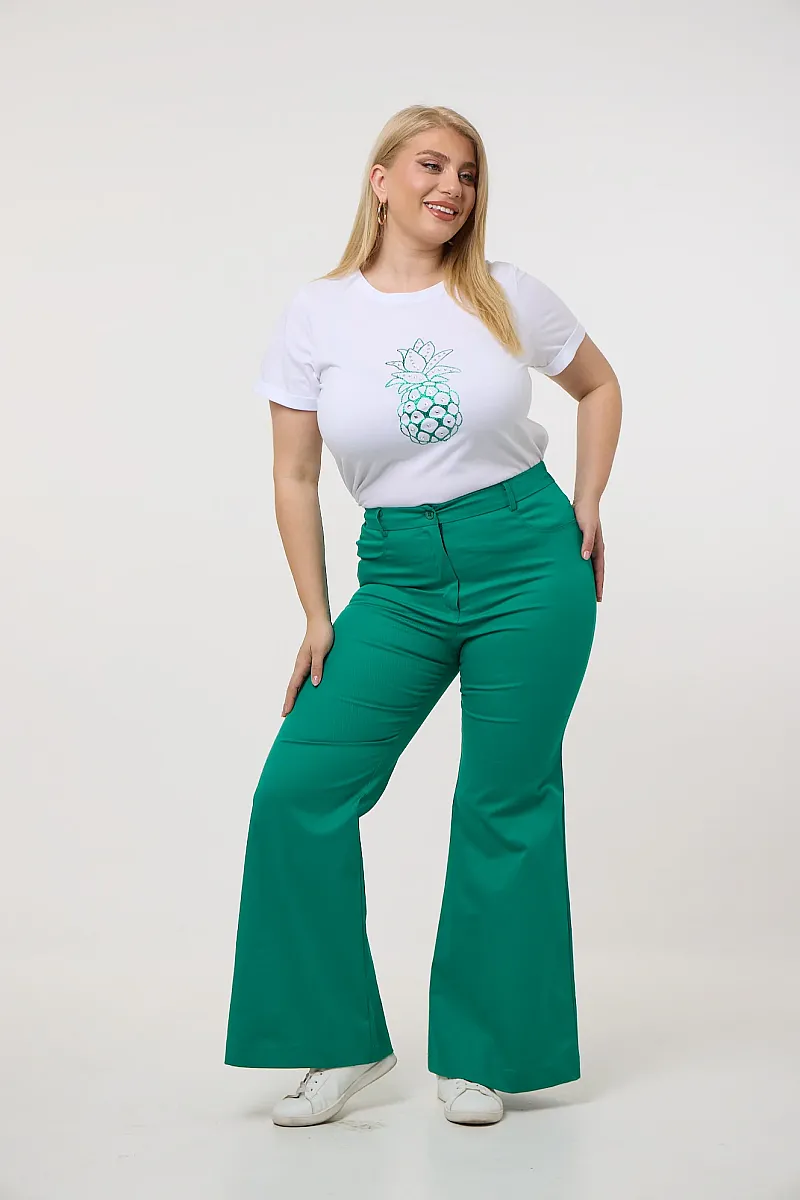 Ψηλόμεσο Παντελόνι Καπαρντίνα Πράσινο 