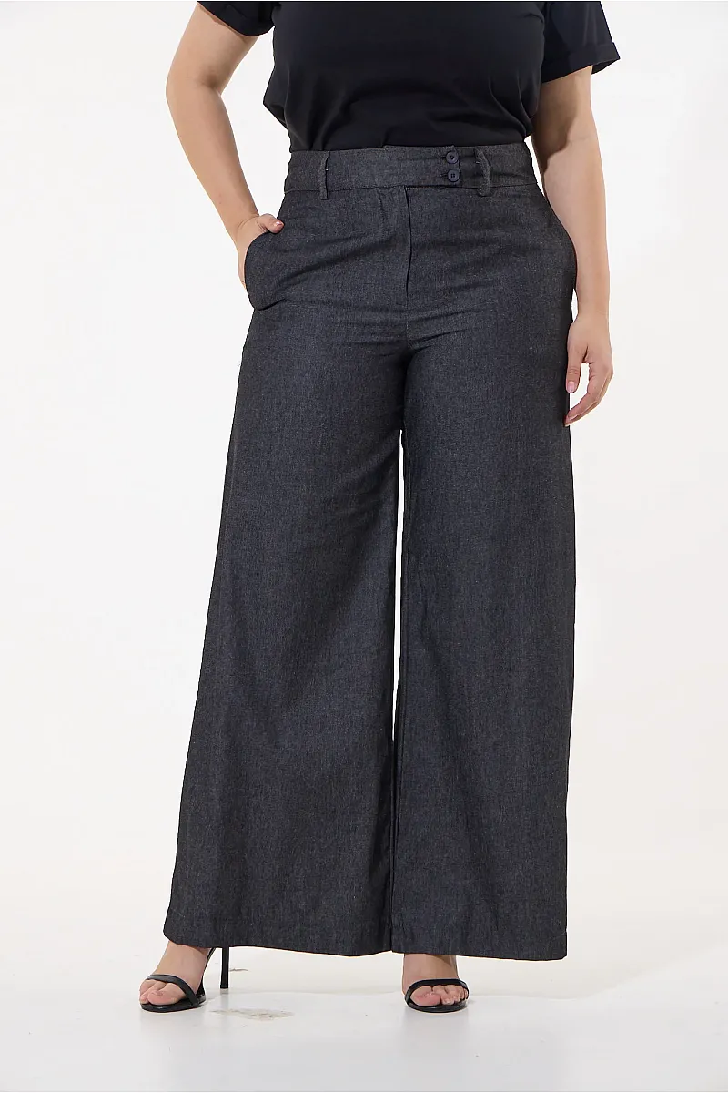 Βαμβακερό Ψηλόμεσο Παντελόνι Ανθρακί 