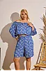 Μπλε Plus Size Σετ Mε Floral Μοτίβο