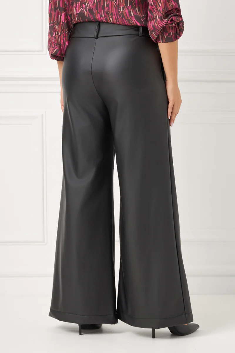 Παντελόνι Δερματίνη Με Επένδυση Μαύρο