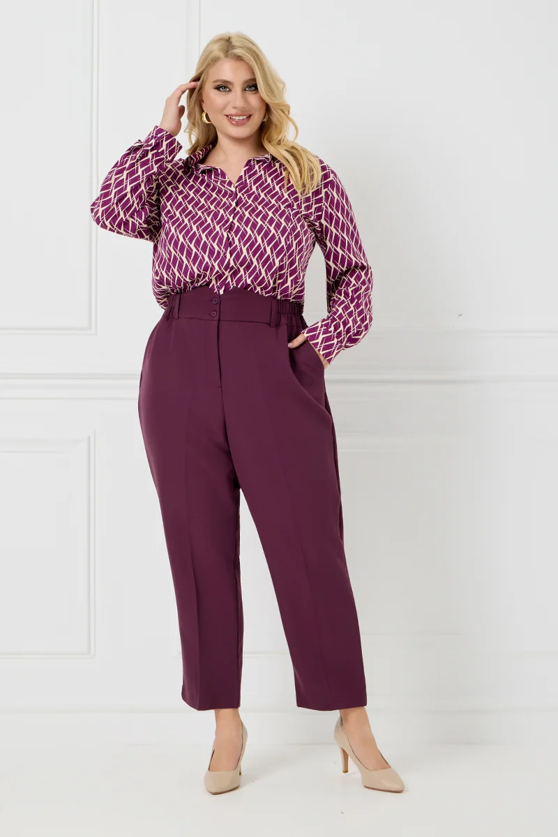 Παντελόνι Ψηλόμεσο με Λάστιχο Βουργουνδί 