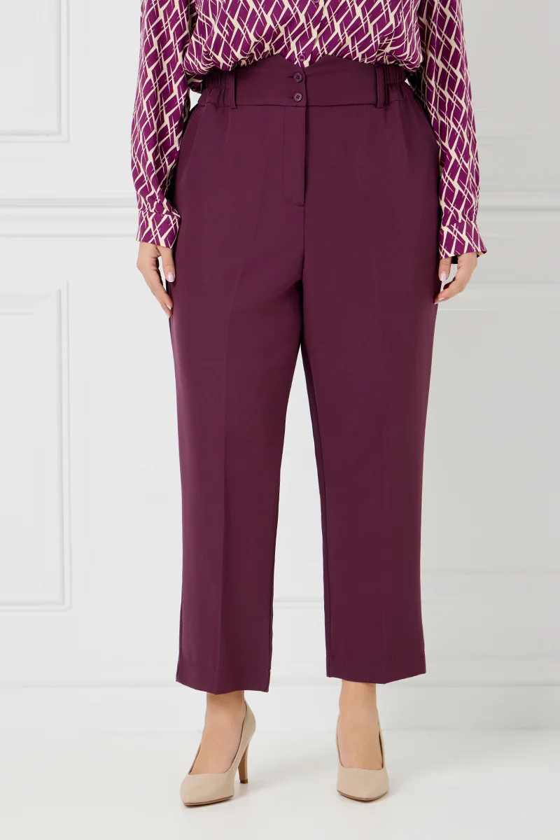 Παντελόνι Ψηλόμεσο με Λάστιχο Βουργουνδί 
