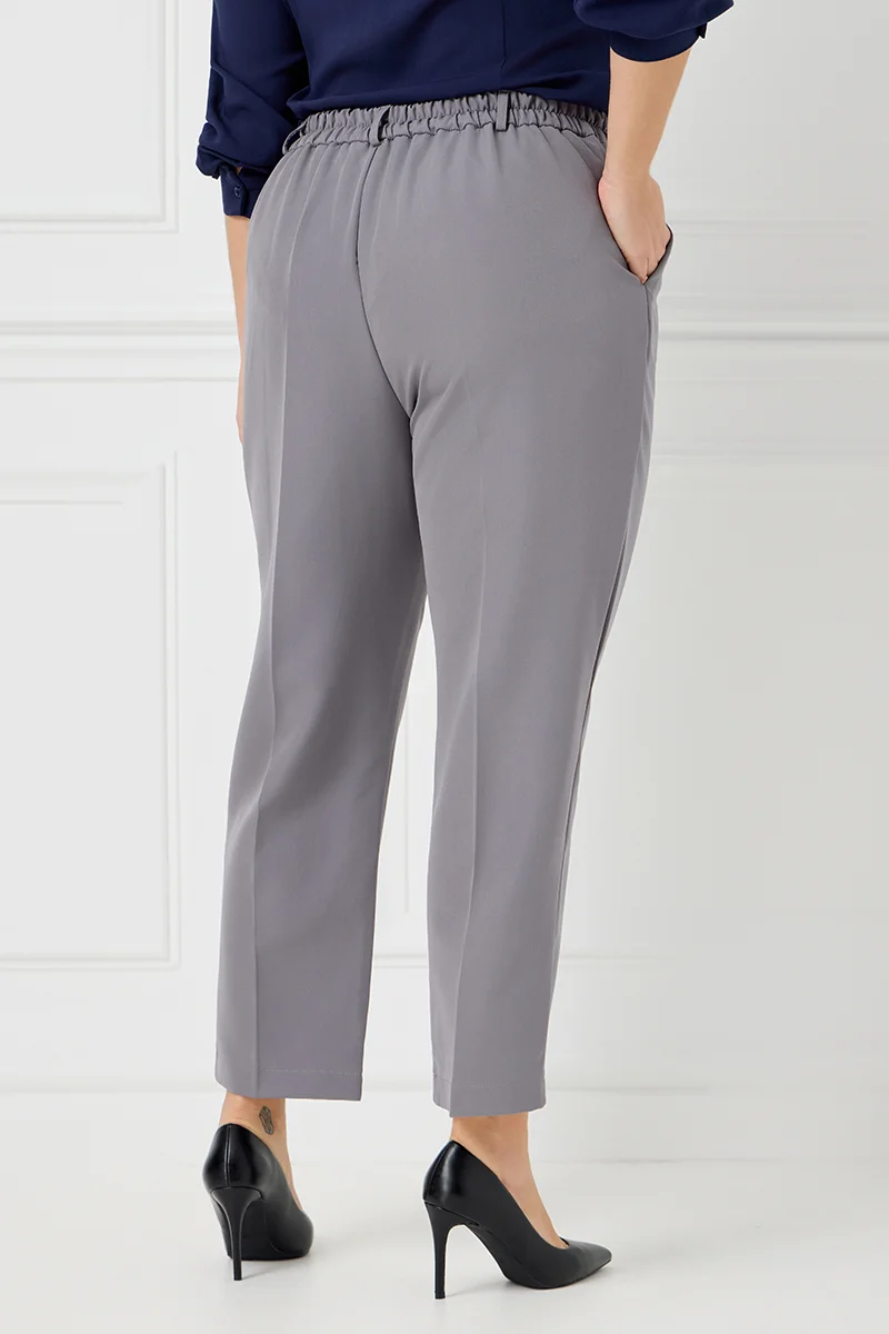 Κομψό Plus Size Παντελόνι Γκρι 