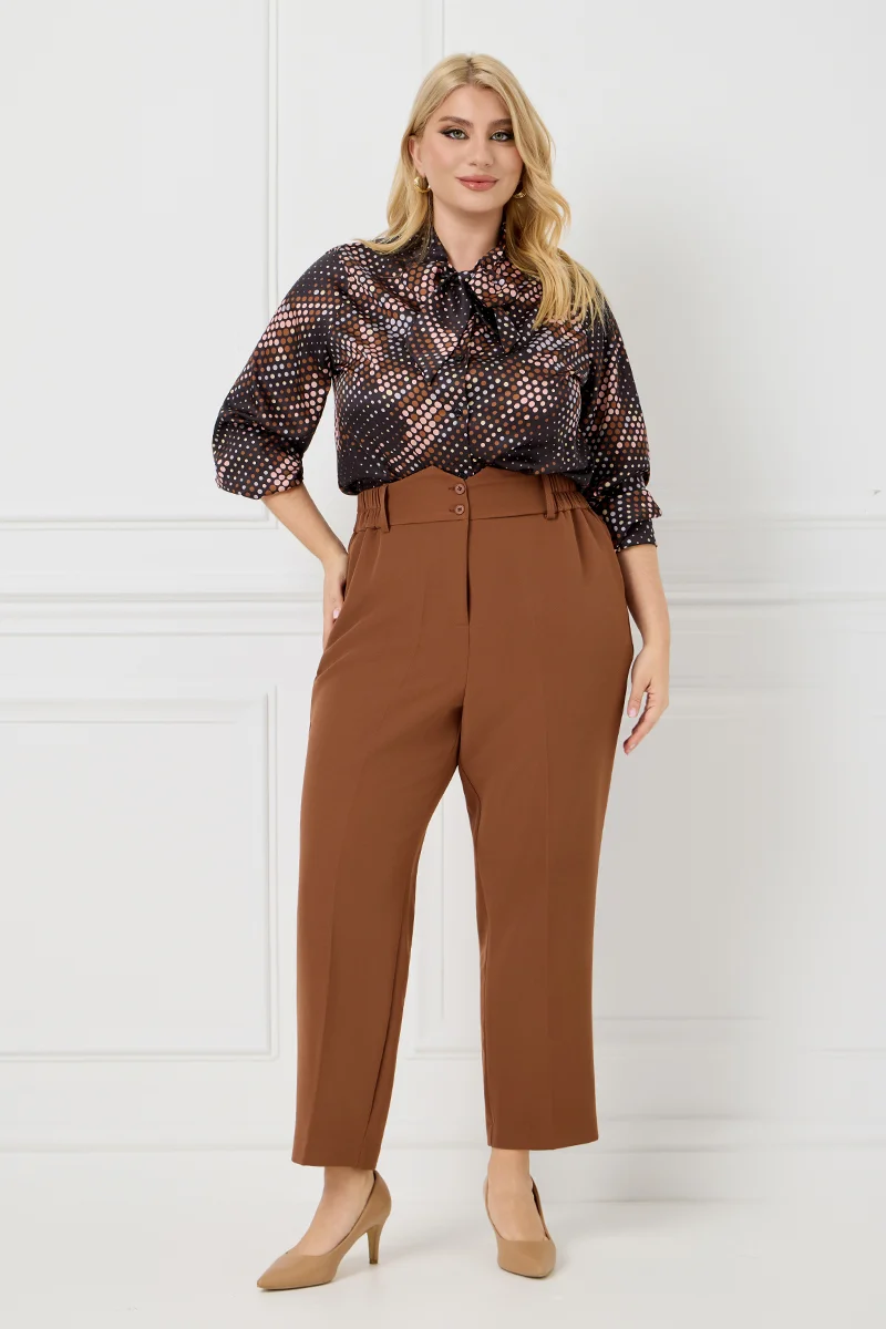 Παντελόνι Ψηλόμεσο με Λάστιχο Σοκολατί 