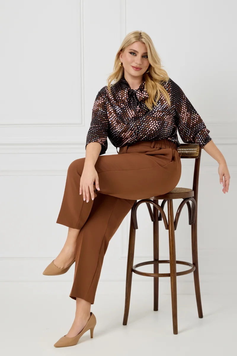 Παντελόνι Ψηλόμεσο με Λάστιχο Σοκολατί 