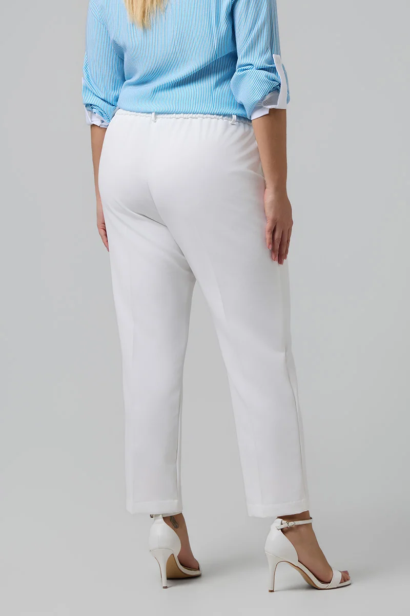 Plus Size Παντελόνι Λευκό