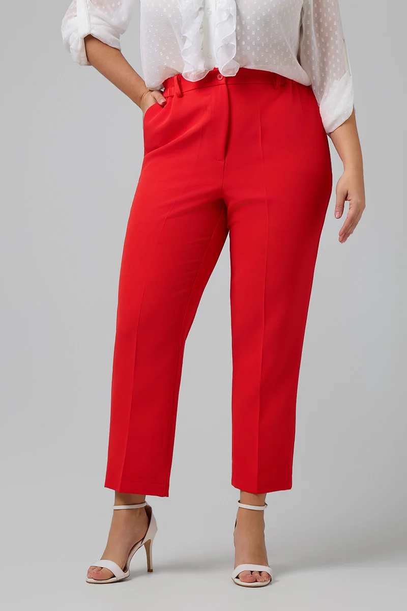 Plus Size Παντελόνι Κόκκινο Κοραλλί 