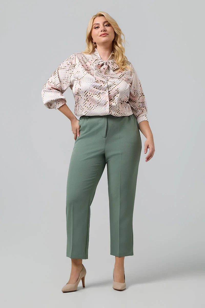 Plus Size Παντελόνι Sage Green 
