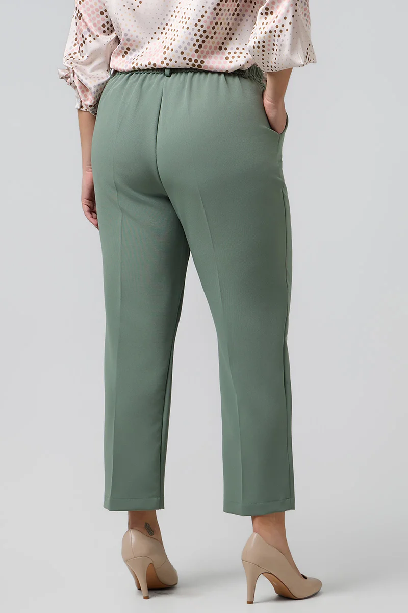 Plus Size Παντελόνι Sage Green 