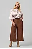 Plus Size Cropped Παντελόνι Σοκολατί