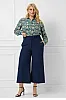 Plus Size Cropped Παντελόνι Navy
