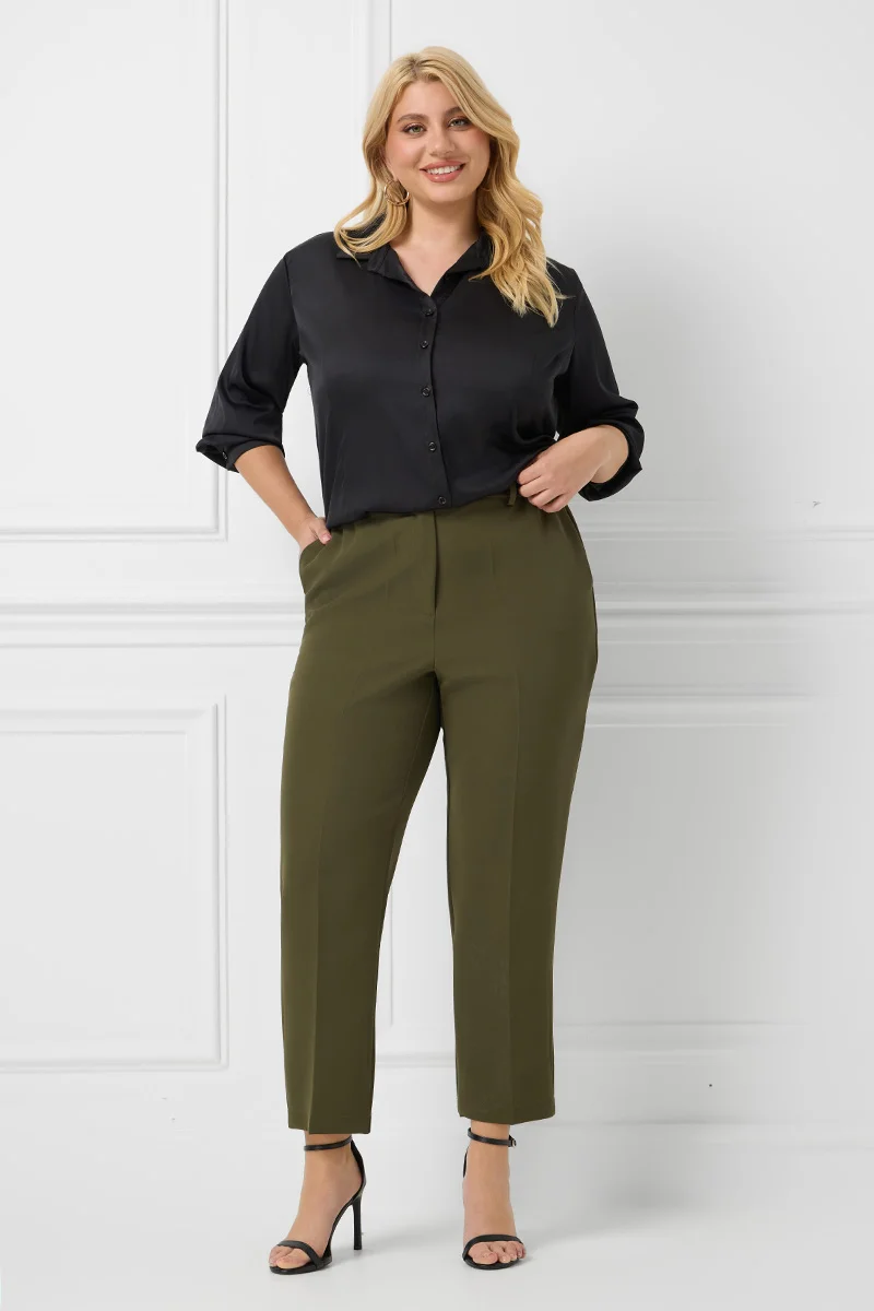 Plus Size Παντελόνι Χακί