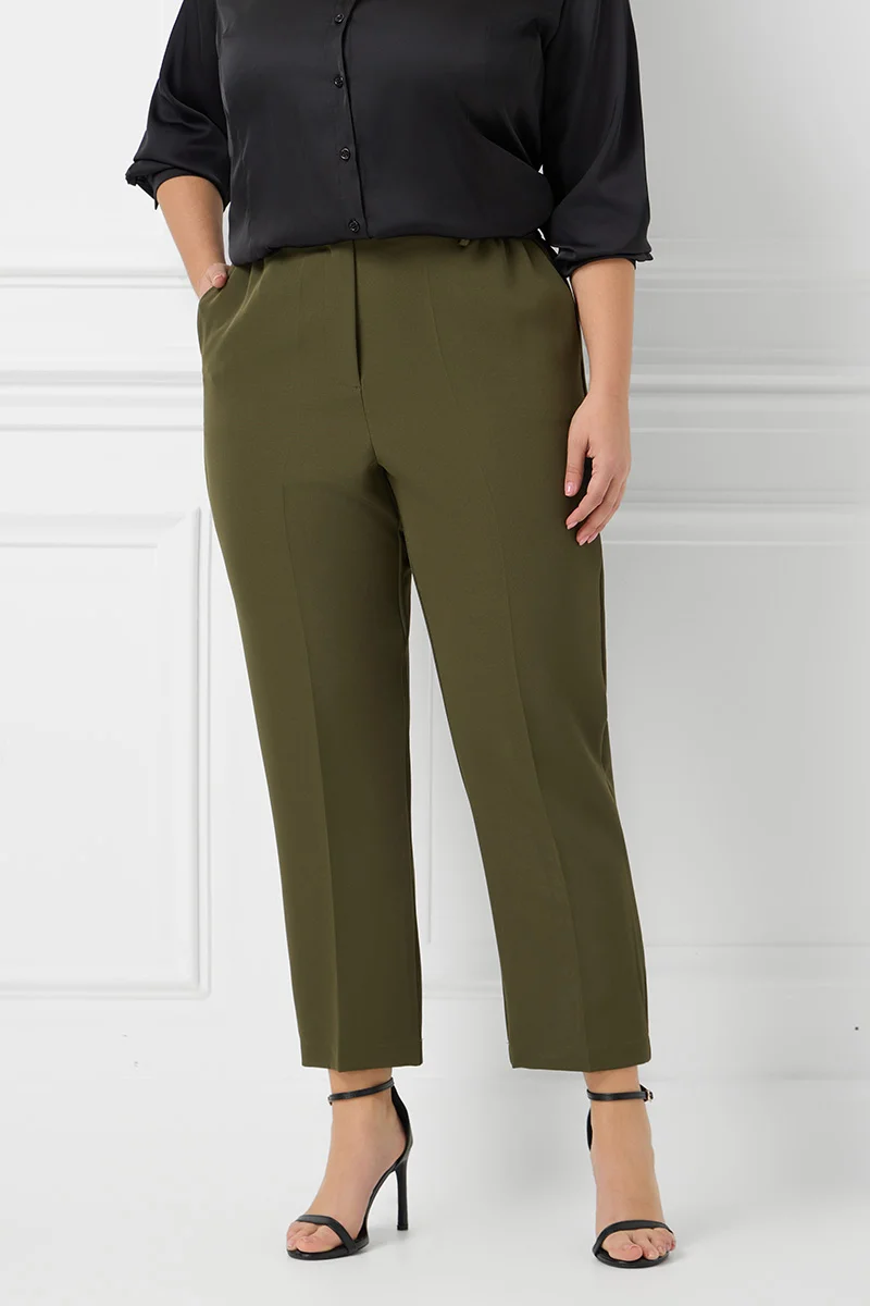 Plus Size Παντελόνι Χακί
