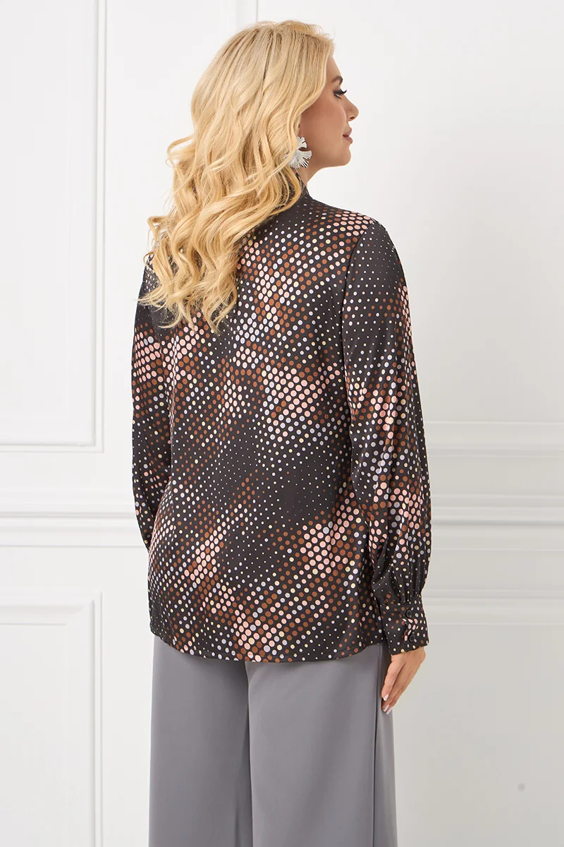 Σατέν Πουκάμισο Με Φιόγκο Πουά