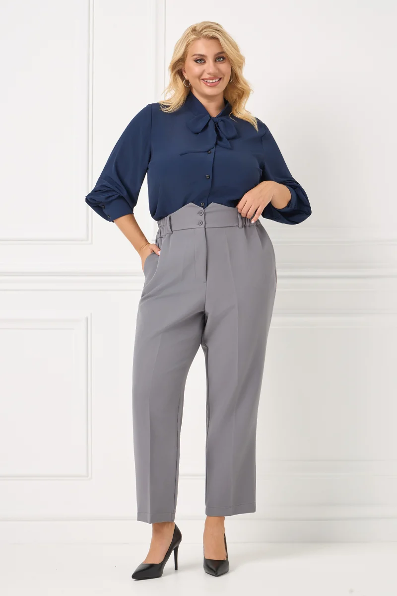 Navy Πουκάμισο Με Φιόγκο