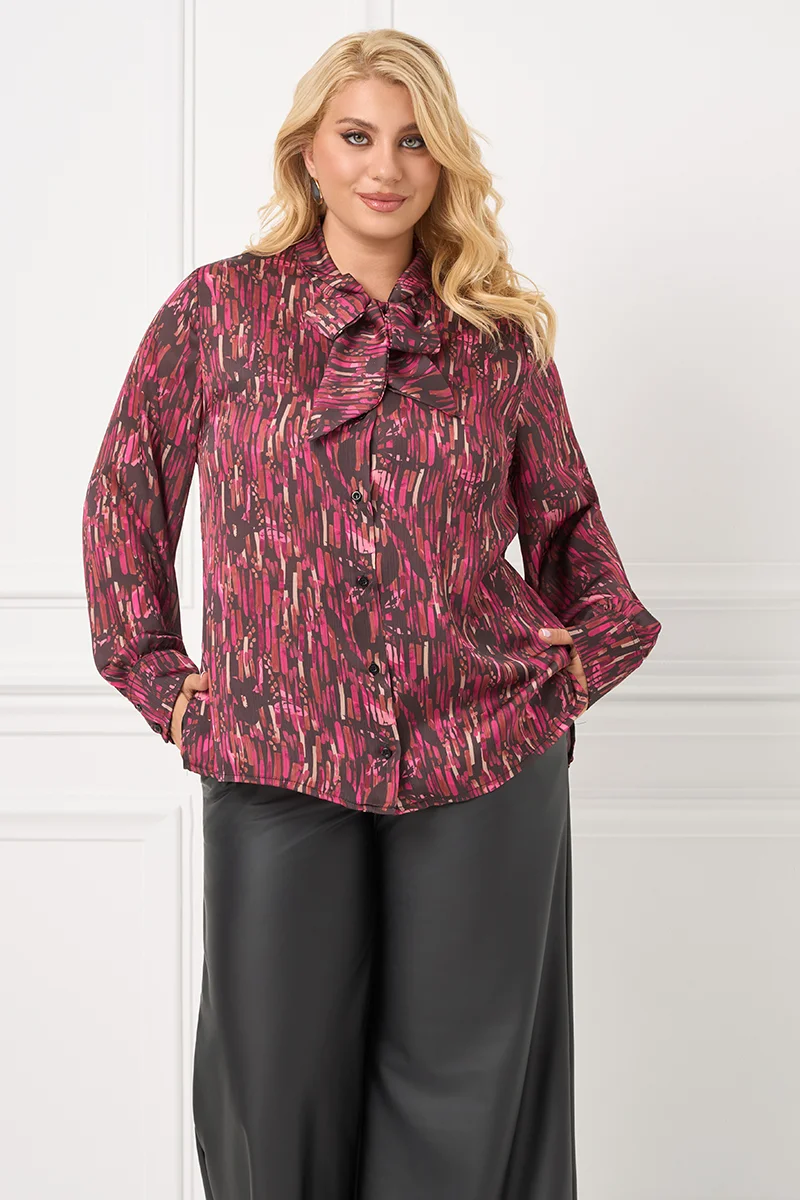 Σατέν Πουκάμισο Με Φιόγκο 