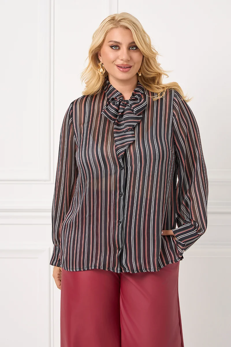 Ριγέ Πουκάμισο Με Φιόγκο 