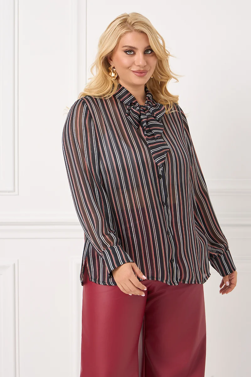 Ριγέ Πουκάμισο Με Φιόγκο 