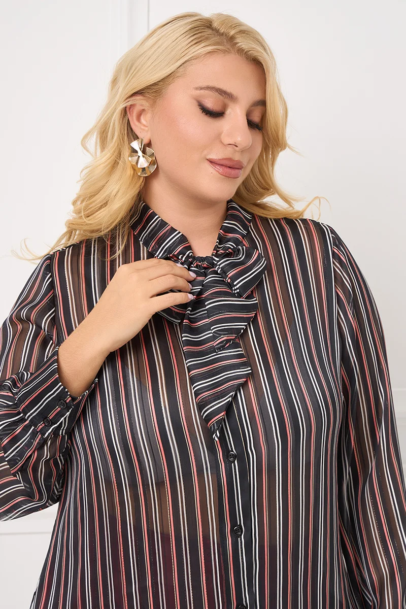 Ριγέ Πουκάμισο Με Φιόγκο 