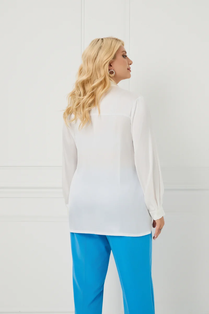 Basic Πουκάμισο Λευκό Σατέν 