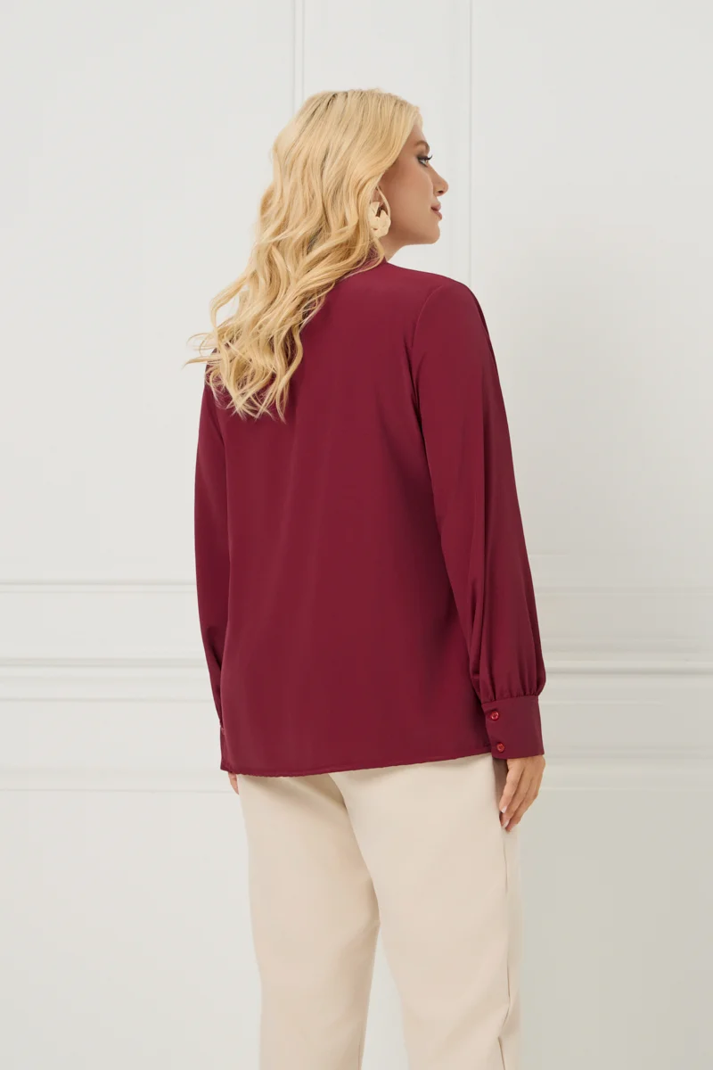 Πουκάμισο Μπορντό Με Φιόγκο 