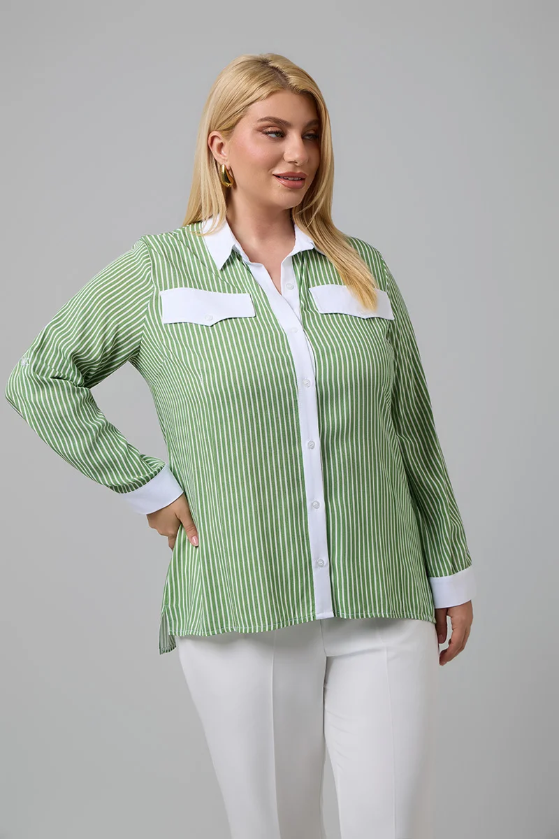 Πράσινο Πουκάμισο Ριγέ 