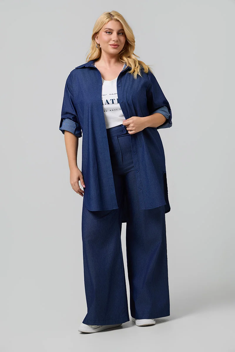 Βαμβακερό Πουκάμισο Denim Dark Blue