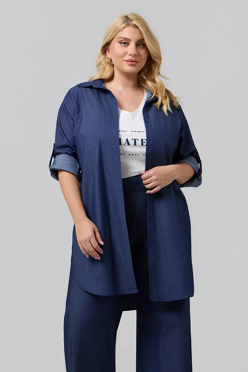 Βαμβακερό Πουκάμισο Denim Blue