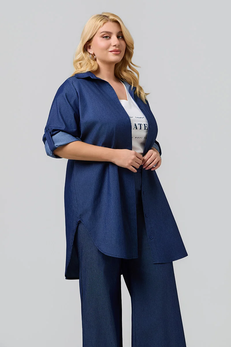 Βαμβακερό Πουκάμισο Denim Dark Blue