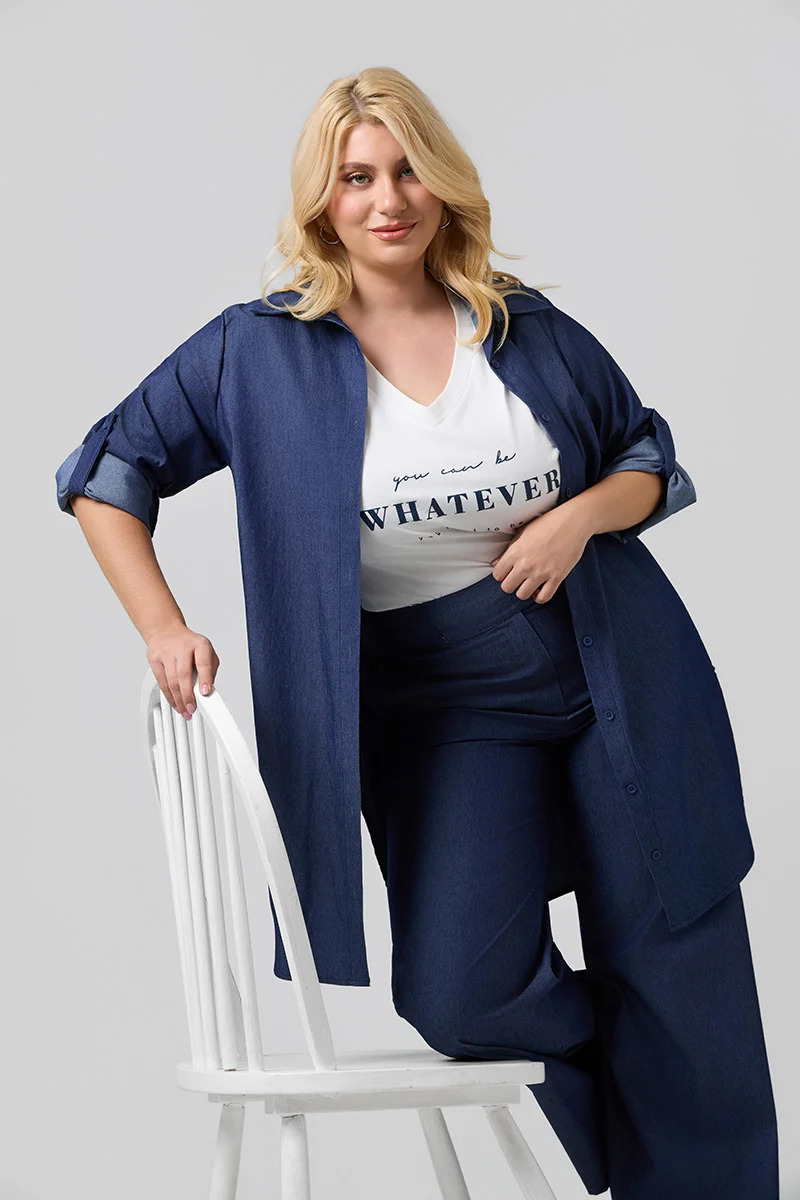 Βαμβακερό Πουκάμισο Denim Blue