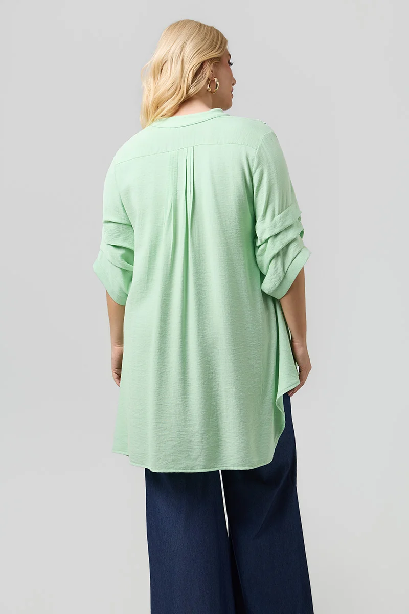 Ασύμμετρη Βεραμάν Πουκαμίσα Plus Size