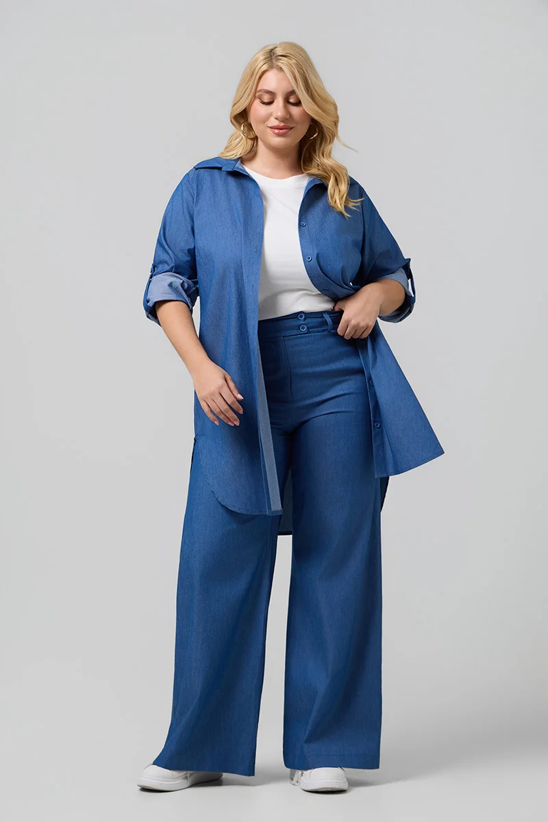 Βαμβακερό Πουκάμισο Denim Blue