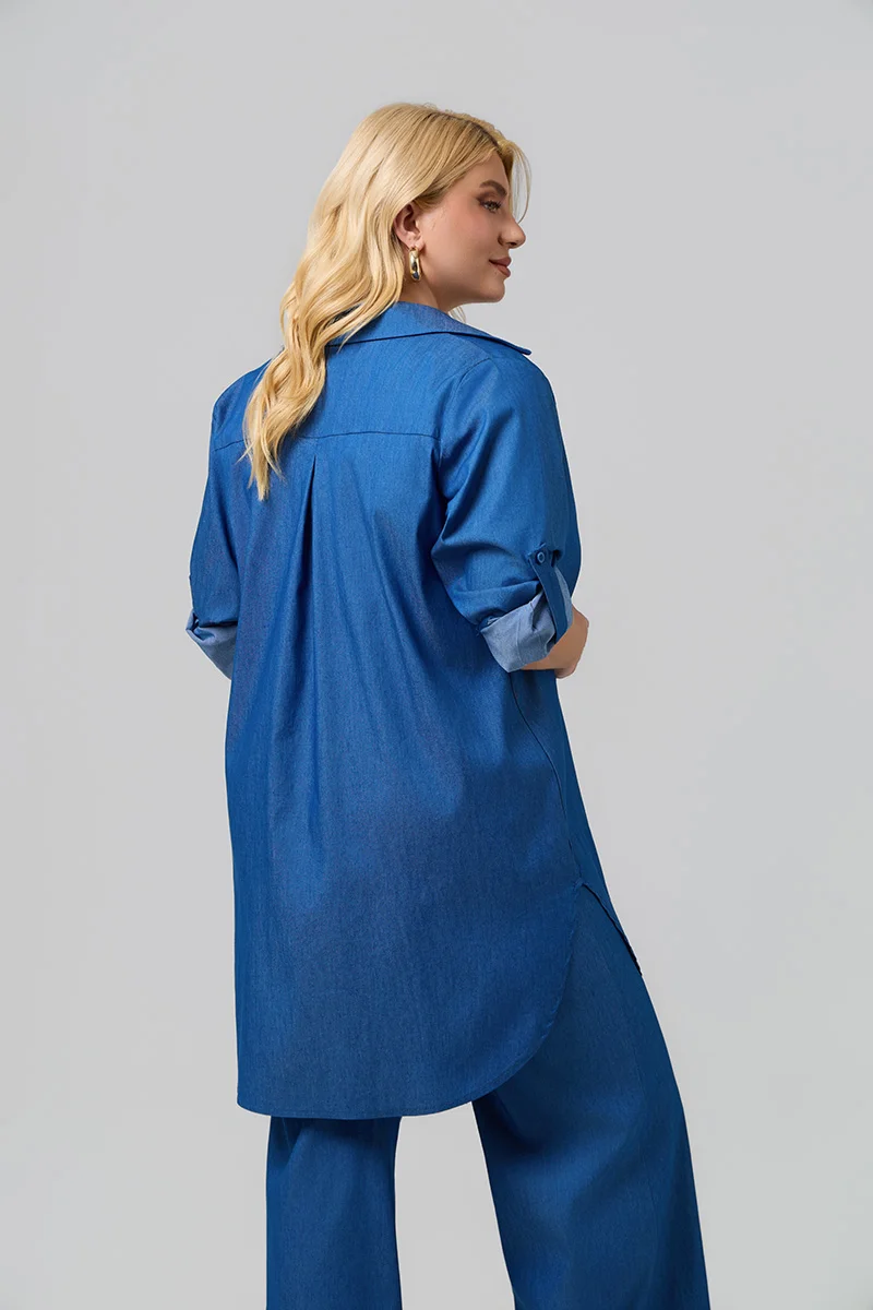 Βαμβακερό Πουκάμισο Denim Blue