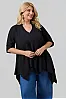 Ασύμμετρη Μαύρη Πουκαμίσα Plus Size