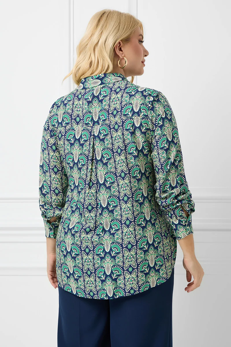Πουκάμισο Μπλε-Πράσινο Print