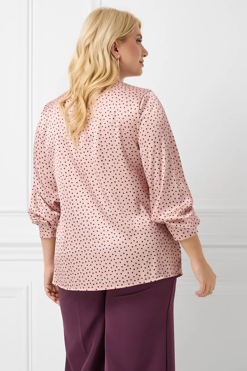 Σατέν Πουκάμισο Με Φιόγκο Σομόν