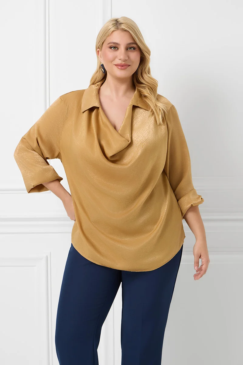 Σατέν Gold Μπλούζα Ντραπέ 