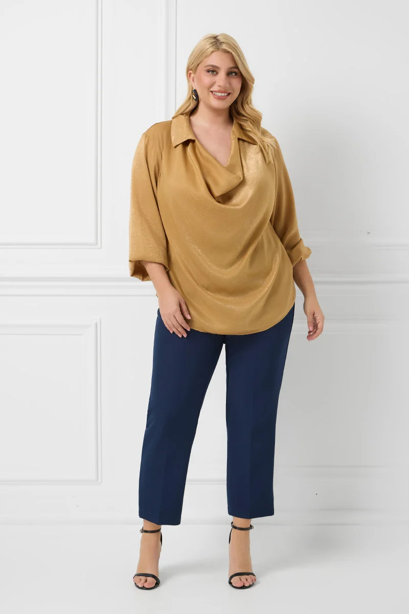 Σατέν Gold Μπλούζα Ντραπέ 