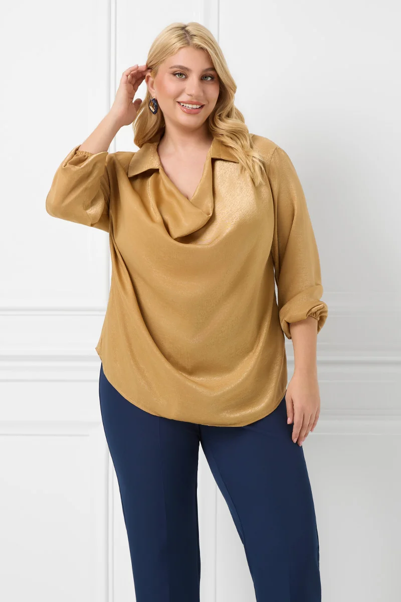 Σατέν Gold Μπλούζα Ντραπέ 