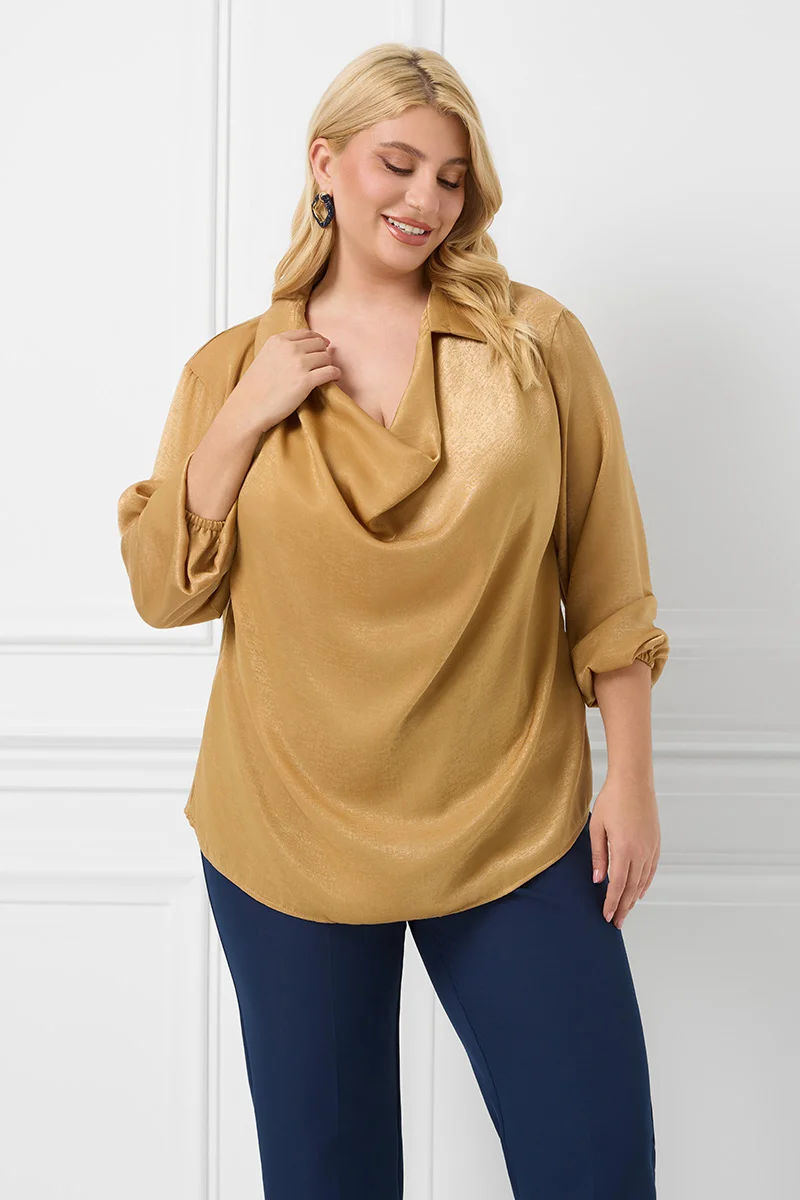 Σατέν Gold Μπλούζα Ντραπέ 