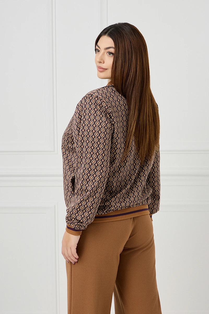 Καφέ Τζάκετ Άνεσης Casual Chic 