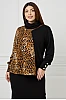 Μαύρη Πλεκτή Μπλούζα Animal Print με Ζιβάγκο