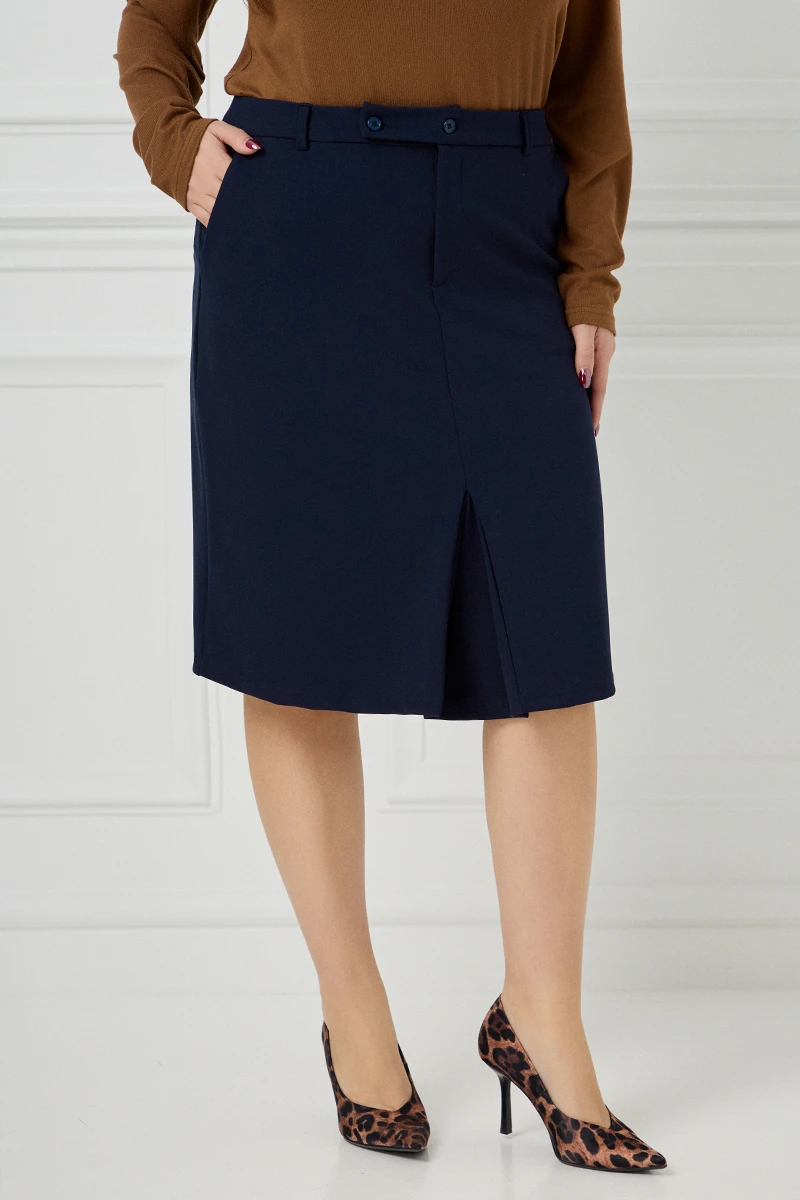 Ελαστική Φούστα Με Τσέπες Blue Navy