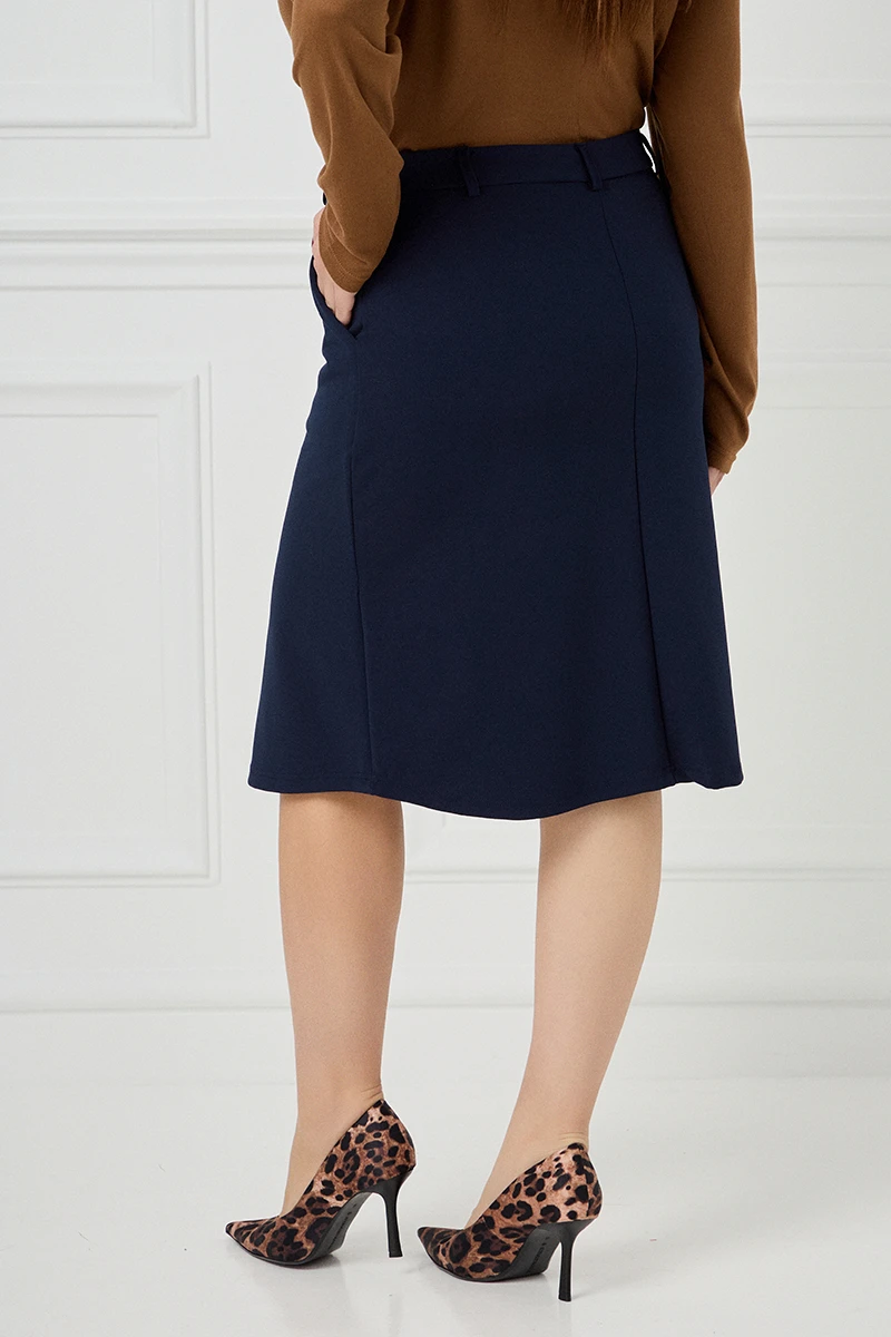 Ελαστική Φούστα Με Τσέπες Blue Navy