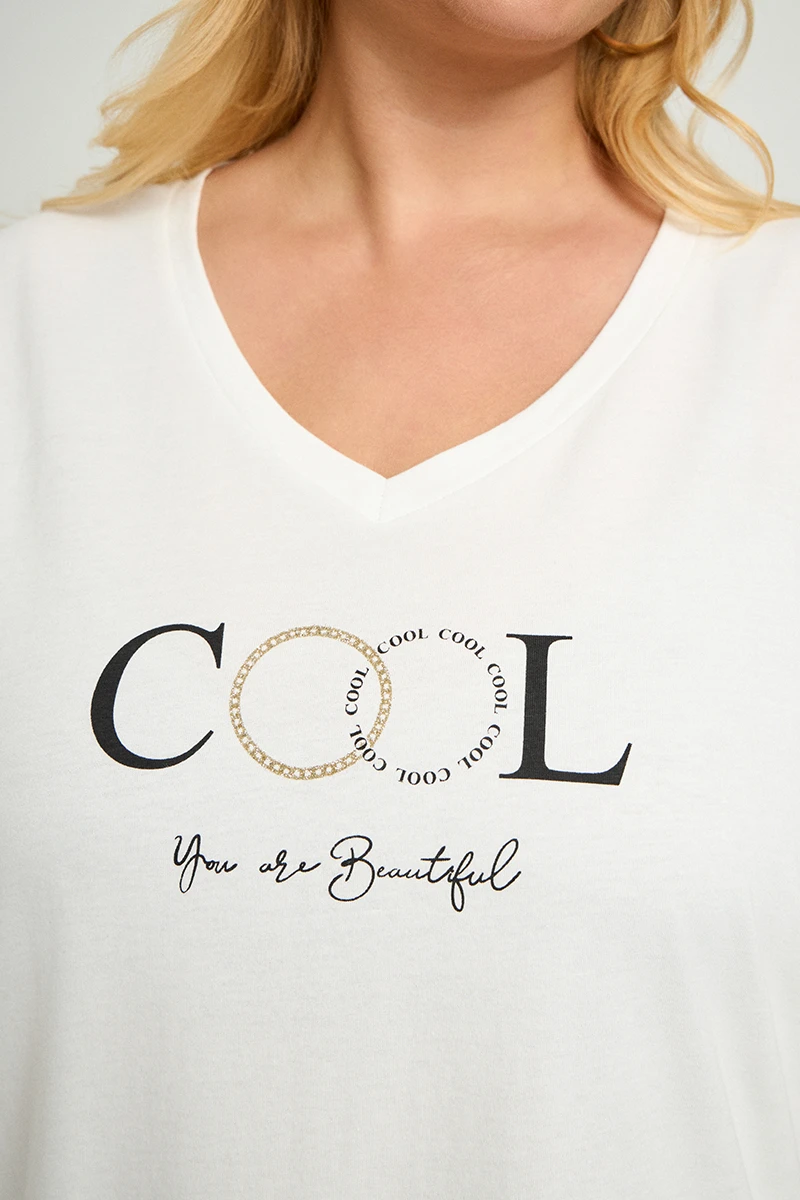 Λευκό Plus Size T-Shirt Cool