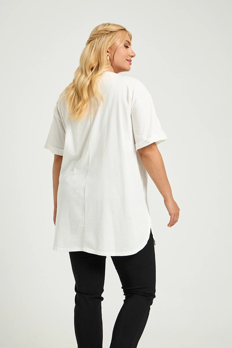 Λευκό Plus Size T-Shirt Cool