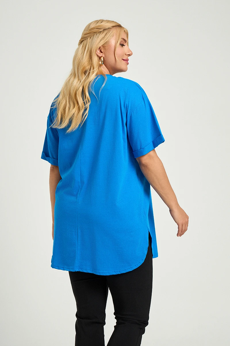 Μπλε Plus Size T-Shirt Cool