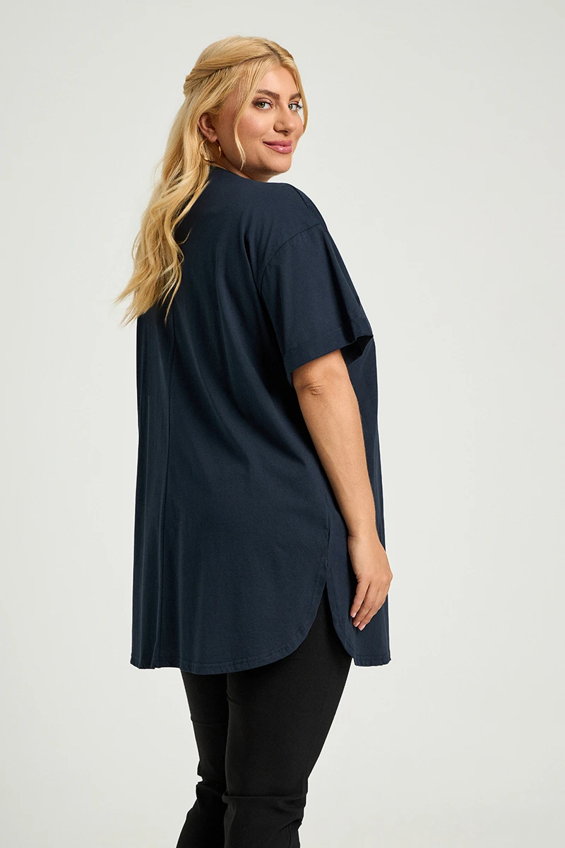 Blue Navy Plus Size T-Shirt Cool