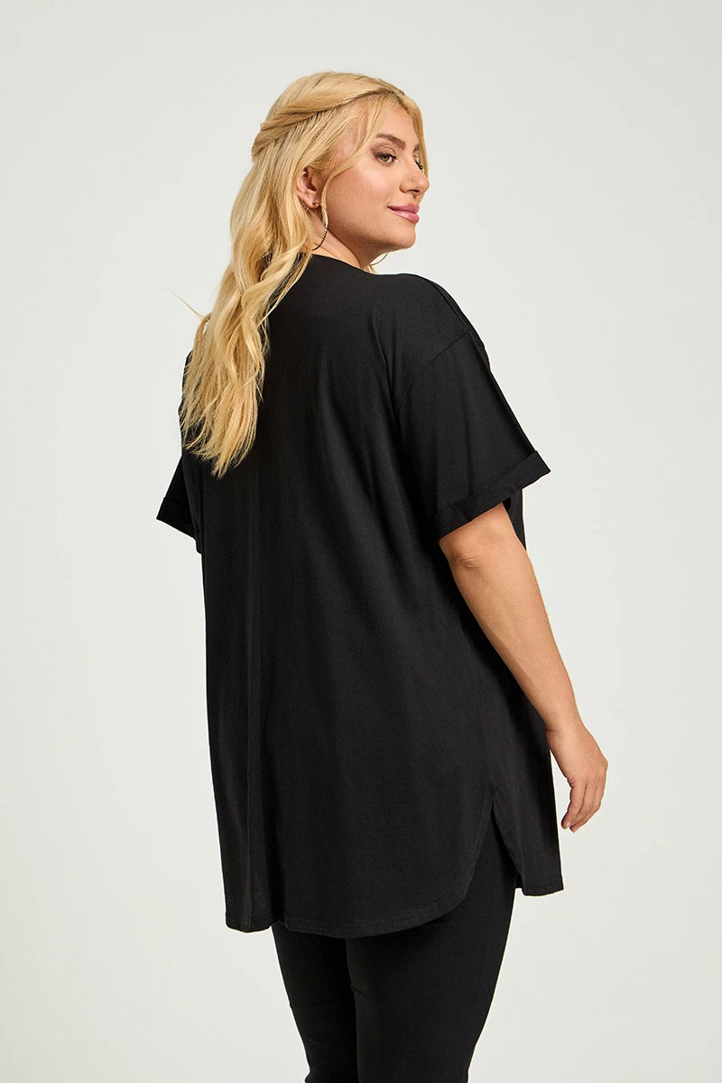 Μαύρο Plus Size T-Shirt Cool