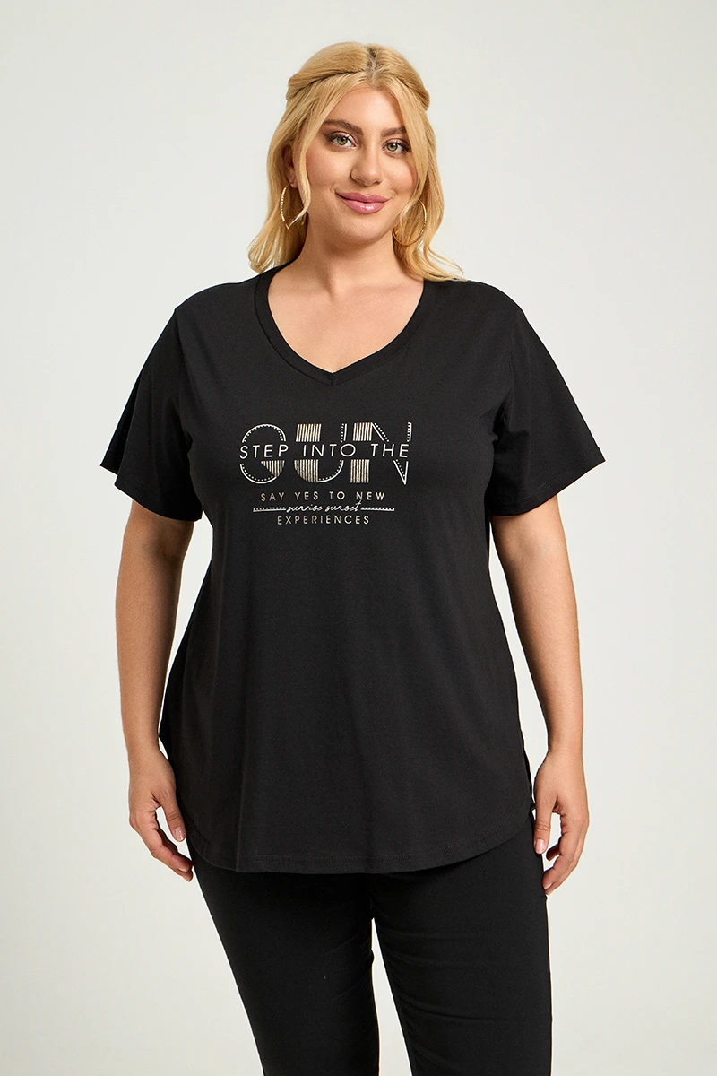 Μαύρο Plus Size T-Shirt